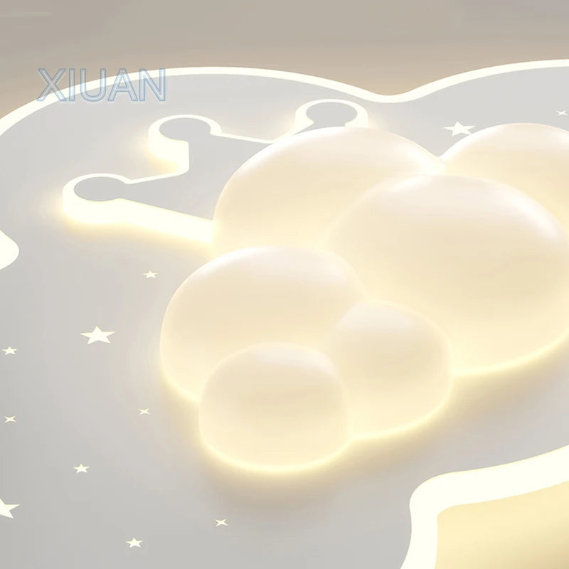 lustre créatif en forme de couronne et nuage pour enfants - vue 7 sur 8