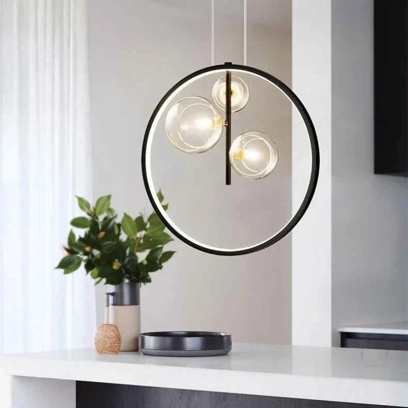 suspension en verre à bulles design moderne pour restaurant - vue 4 sur 9