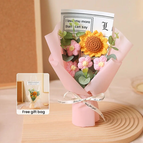 bouquet de tournesols au crochet fait main pour cadeaux et décorations - vue 12 sur 13