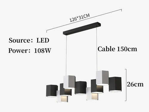 Modern nordic minimalist creative wrought iron chandelier - vue 10 sur 9