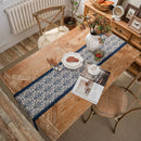 Chemin de table bleu marine porcelaine blanc campagne