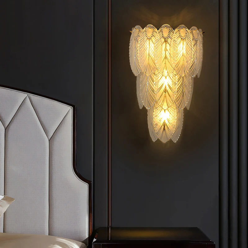 applique murale led en cristal doré à intensité variable - vue 4 sur 16