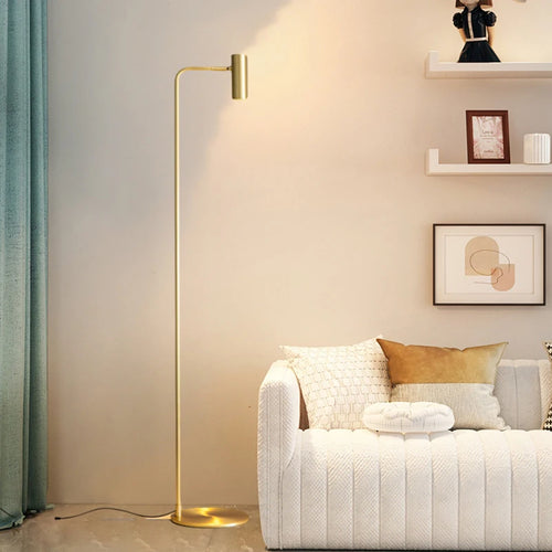 lampadaire en laiton minimaliste rotatif avec 3 gradations