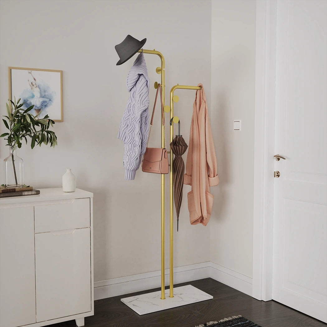 porte-manteau moderne avec étagères et crochets robustes - vue 3 sur 7
