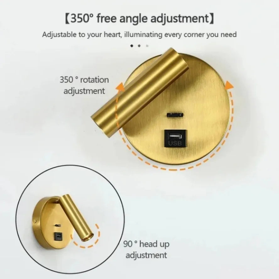 applique murale led pliable avec réglage rotatif design moderne - vue 4 sur 10