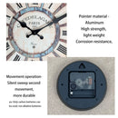A Country Retro Style Wooden Round Wall Clock, Wooden Texture Design Wall Clock, Silent and Non-Drip, Battery Powered Decorative Clock for Home Kitchen, Living Room, Office, Bathroom, Bedroom 11.2inch Inches 15.6inch Inches (