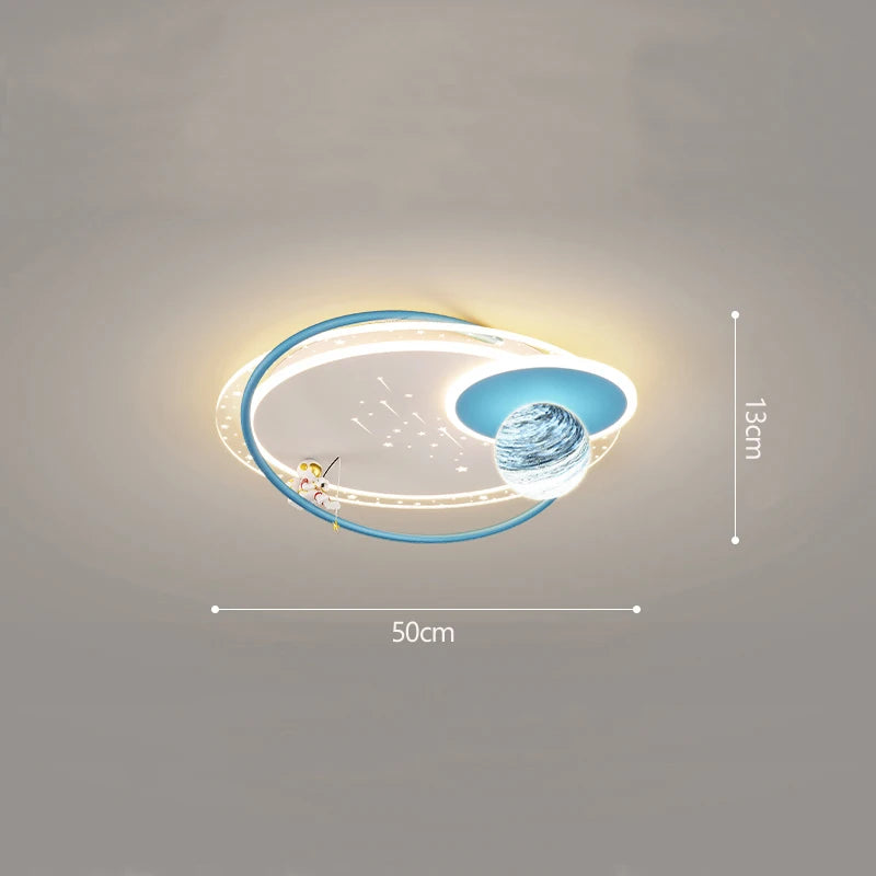 Modern minimalist astronaut planet decorative ceiling light for children - vue 9 sur 12