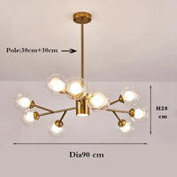 Lamp 9-Light Glass Chandelier,Modern Ceiling Lighting Fixture For Kitchen Dining Room Living Room Bedroom Office Restaurant Bar