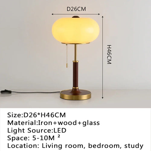 Modern desk lamp, retro creative living room, study room, villa, hotel bedroom, interior decoration, glossy LED bedside lamp - vue 10 sur 21