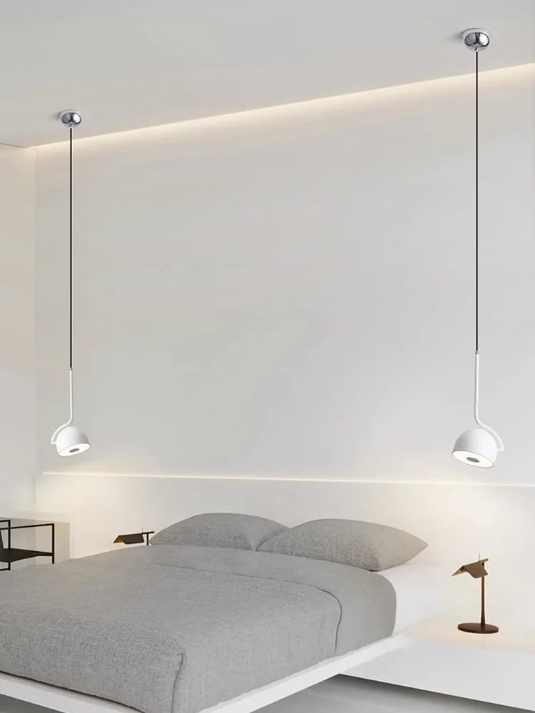 lustre minimaliste moderne à tête unique lampe led rotative - vue 4 sur 6