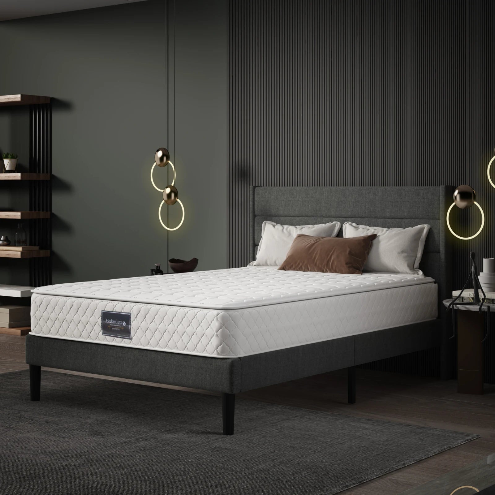 Spring Mattress, Cold Foam Double Mattress,with Spring Core & Quilted Microfibre Cover,Ideal for Stomach Sleepers, Height 25cm