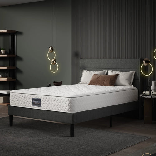 Spring Mattress, Cold Foam Double Mattress,with Spring Core & Quilted Microfibre Cover,Ideal for Stomach Sleepers, Height 25cm - vue 3 sur 6