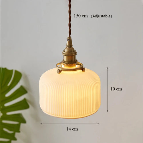 Lustre en céramique japonais éclairage pour cuisine salle à manger Restaurant Bar chevet nordique luxe Led lustre plafonnier - vue 8 sur 11