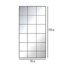 French retro decorative full-length mirror, square lattice false window to increase the sense of space, wall-mounted household m