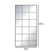French retro decorative full-length mirror, square lattice false window to increase the sense of space, wall-mounted household m