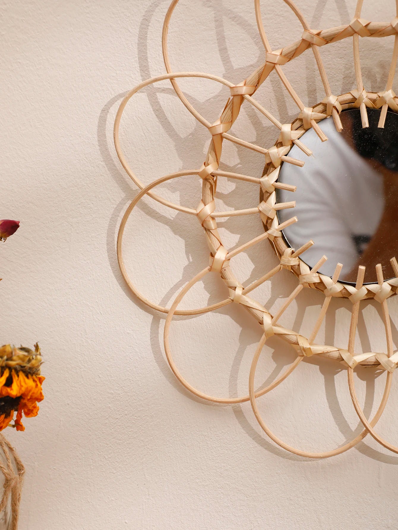 miroir décoratif tissé à la main pour une décoration murale esthétique - vue 4 sur 7