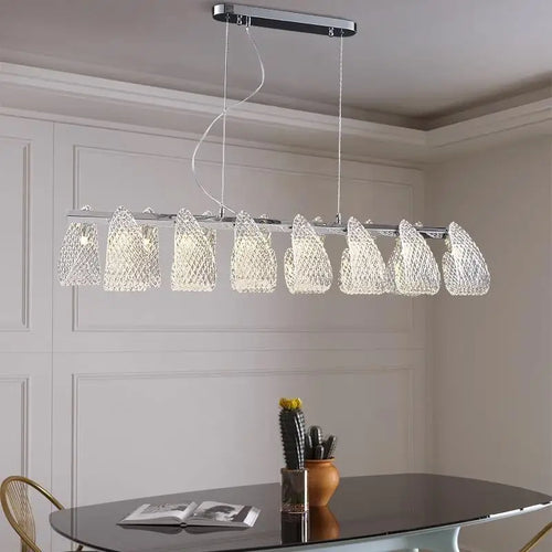Minimalist floral glass chandelier for modern interiors - vue 3 sur 12