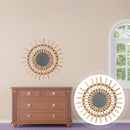miroir suspendu décoratif en rotin pour maison rurale