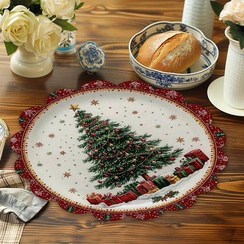 set de table sapin noel lot 4 polyester
