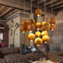 suspension lumineuse led moderne en bois gzmj avec plusieurs têtes