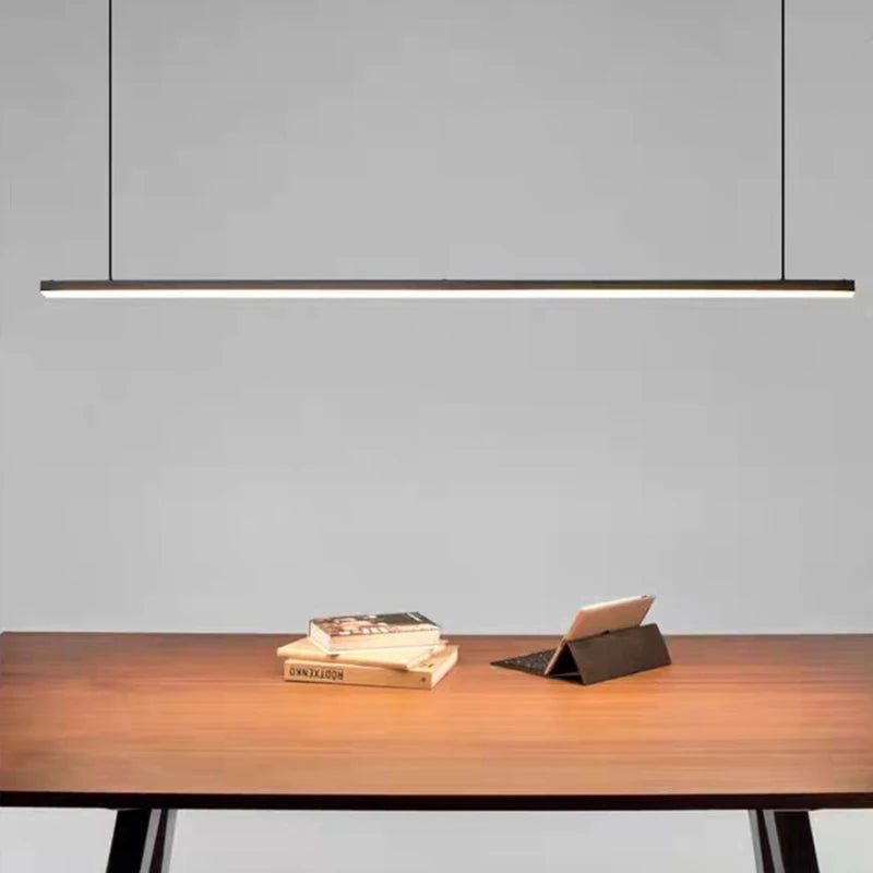 Minimalist LED chandelier with adjustable wire and copper body - vue 4 sur 10