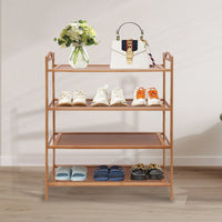 meuble à chaussures en bambou à 4 niveaux durable et pratique de rangement