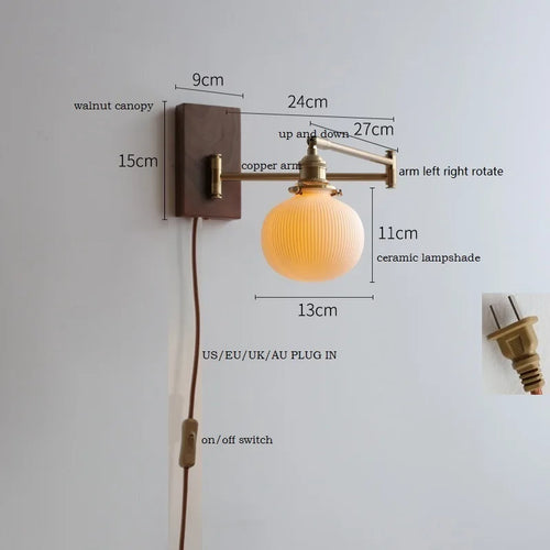 Applique murale LED en bois de frêne et de noyer - vue 22 sur 23