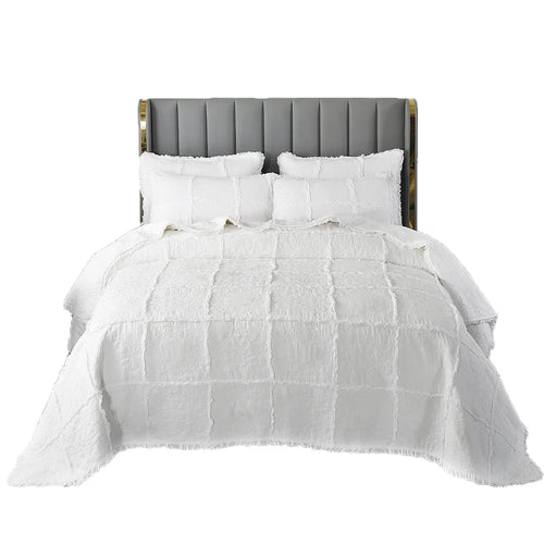 White Rose Plaid Cotton Bedspread, Quilted Duvet Blanket, American Coverlet, Cubrecam Bed Cover, Bedding Sets, Patchwork - vue 7 sur 6
