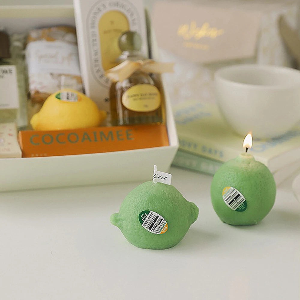 cadeau parfumé bougie citron décorative pour anniversaire fait main - vue 7 sur 10
