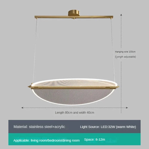 lustre rectangulaire réglable en acrylique pour éclairage créatif - vue 12 sur 12