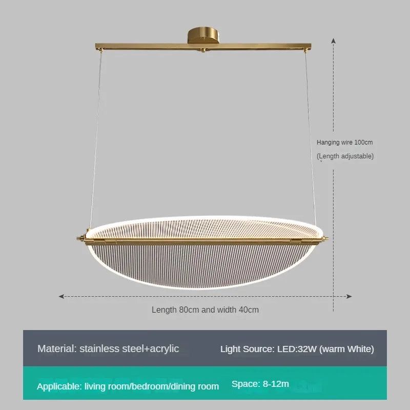 lustre rectangulaire réglable en acrylique pour éclairage créatif - vue 11 sur 12