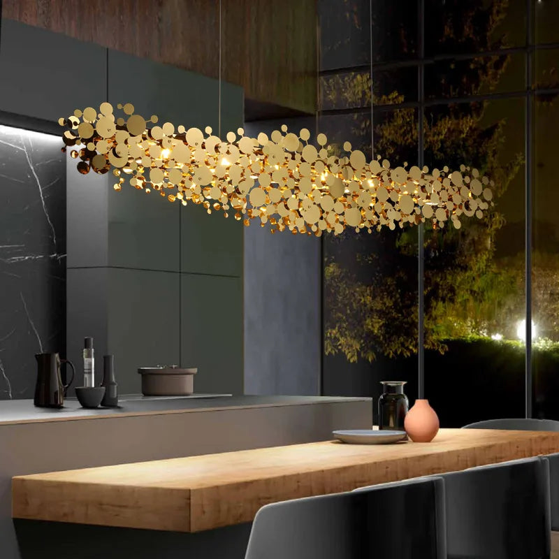 Lustre design post-moderne en acier inoxydable luxe
