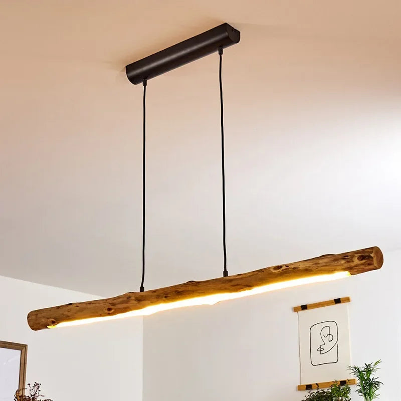 suspension en bois minimaliste style japonais pour décoration intérieure