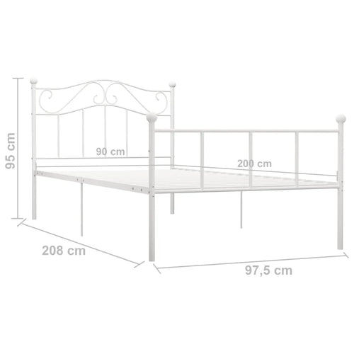 Iron Bed Frame Modern Style Double Single Bed with Headboard, Simple feel food food Iron Frame Bed Bed Bed Furniture - vue 7 sur 12