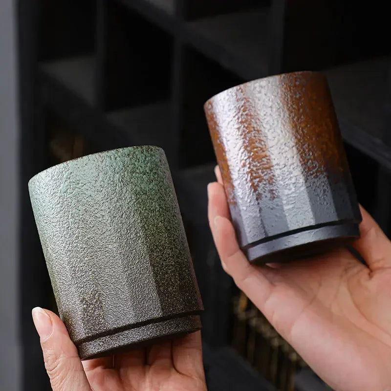 Mug artisanal en céramique style rustique vintage chinois