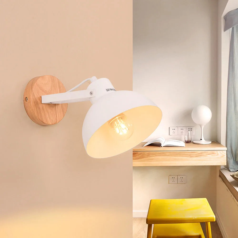 applique murale industrielle moderne en bois led décorative - vue 4 sur 6
