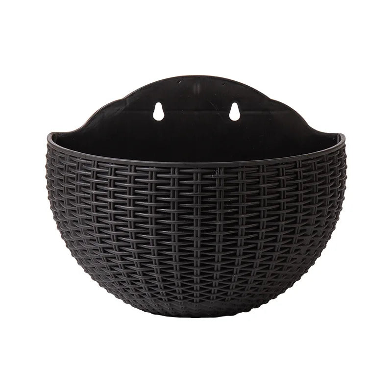 European Wall Mounted Hydroponic Plant Pot, Semi-Circular, Hanging Flower Basket, Balcony, Lazy Wall Mounted, No Drilling, Decor - vue 14 sur 16
