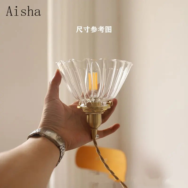 suspension en verre rétro en laiton pour intérieur créatif et simple - vue 5 sur 10