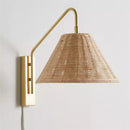 Japanese rustic rattan minimalist decorative wall light