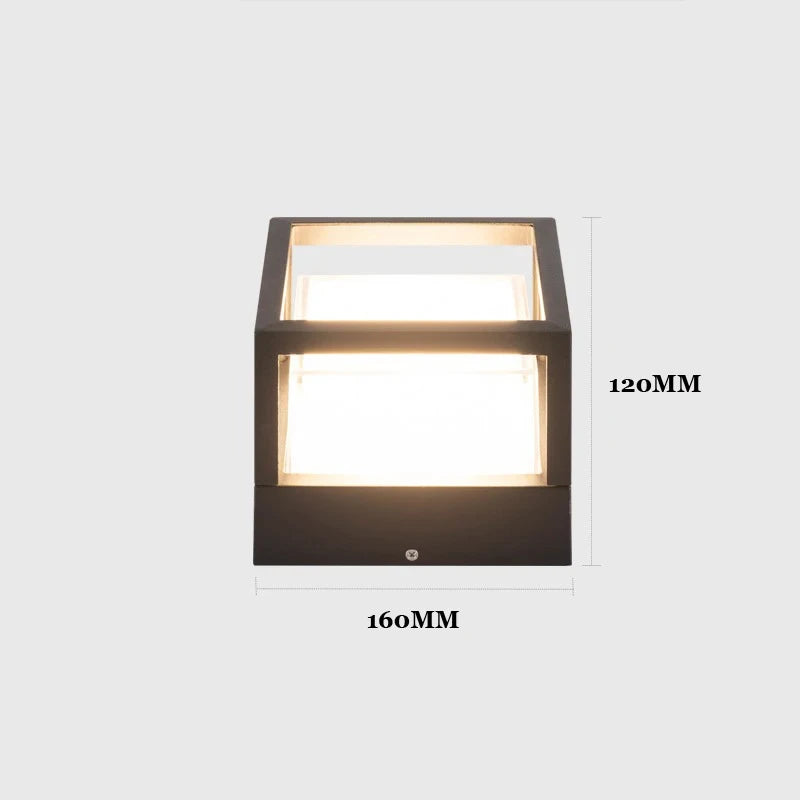 (WECUS) Nordic Garden Villa Pillar Light, Outdoor Courtyard Wall Light, Outdoor Waterproof Landscape Lawn Light - vue 10 sur 10