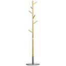 HOMCOM bamboo stand rack with 8 hooks Ø 37.8x175.6 cm Natural