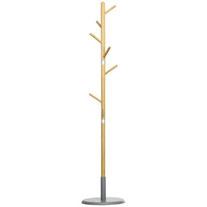 HOMCOM bamboo stand rack with 8 hooks Ø 37.8x175.6 cm Natural