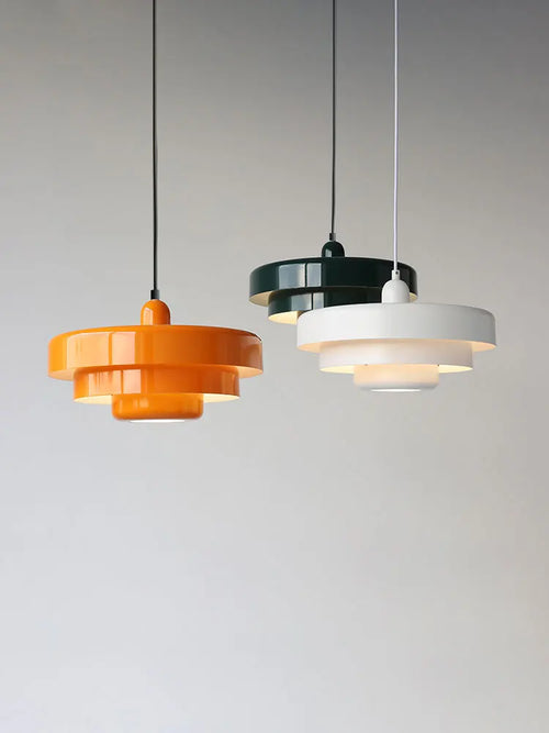 Danish retro multicolour medieval style chandelier orange Bauhaus pendant for restaurant, study, café, coffee table and bar - vue 7 sur 9