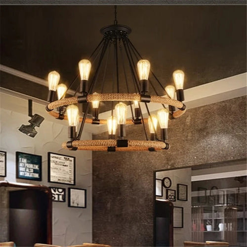 lustre rétro à cordes pour décoration moderne intérieure