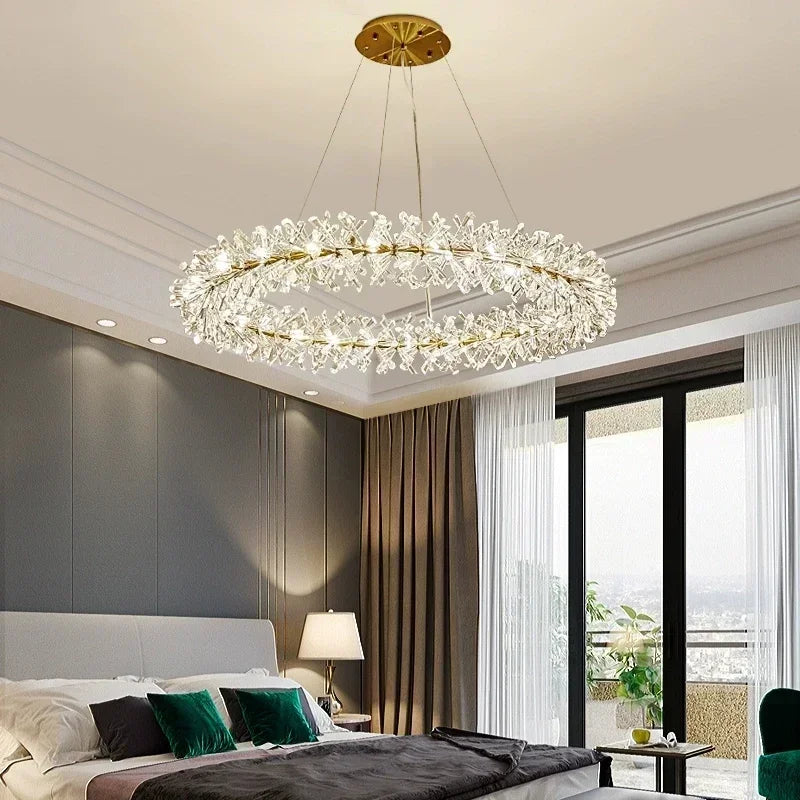suspension moderne en cristal transparent pour décoration intérieure - vue 2 sur 13