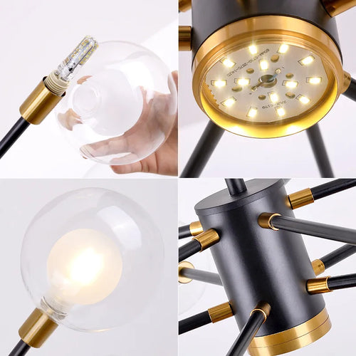Nordic Bubble Glass Chandelier Pendant Lamp Ceiling Light Suspension Luminaire  for Living Room Bedroom - vue 7 sur 16