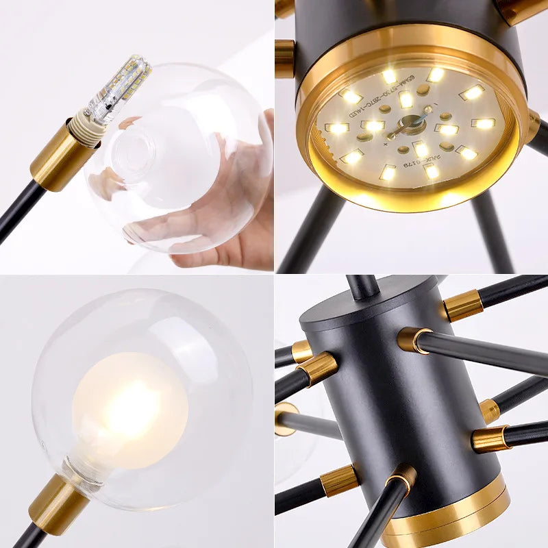 Nordic Bubble Glass Chandelier Pendant Lamp Ceiling Light Suspension Luminaire  for Living Room Bedroom - vue 6 sur 16