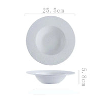 Assiette creuse ceramique style chapeau paille japonais rayures