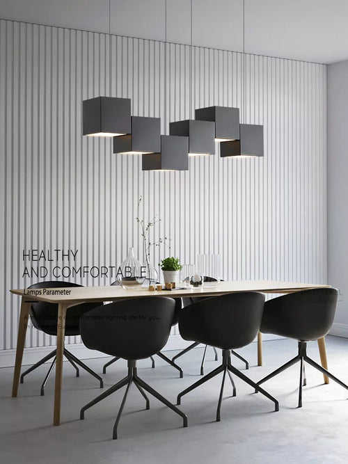 Lampes suspensions salle manger minimalistes modernes bureau géométriques créatives styliste - vue 5 sur 14
