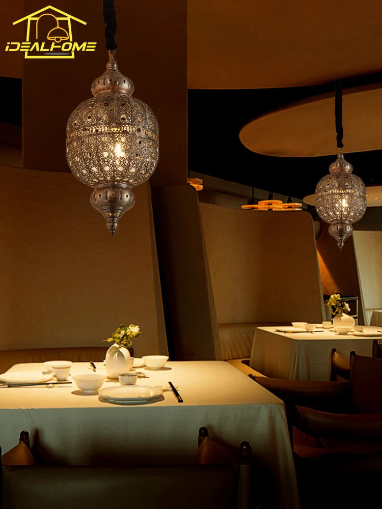 suspension marocaine vintage design pour café et restaurant - vue 6 sur 10
